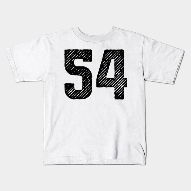 Fifty Four 54 Kids T-Shirt by colorsplash